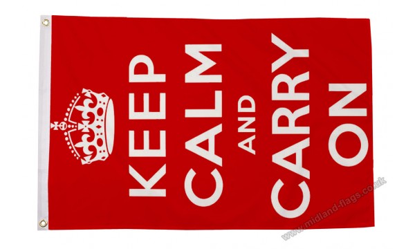 Keep Calm And Carry On (Red) Flag